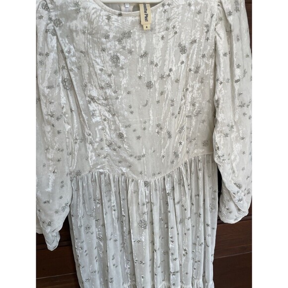 Samantha Pleet & Free People Dress Sz 8 Ophelia Velvet Moon Embroidered - Picture 9 of 11